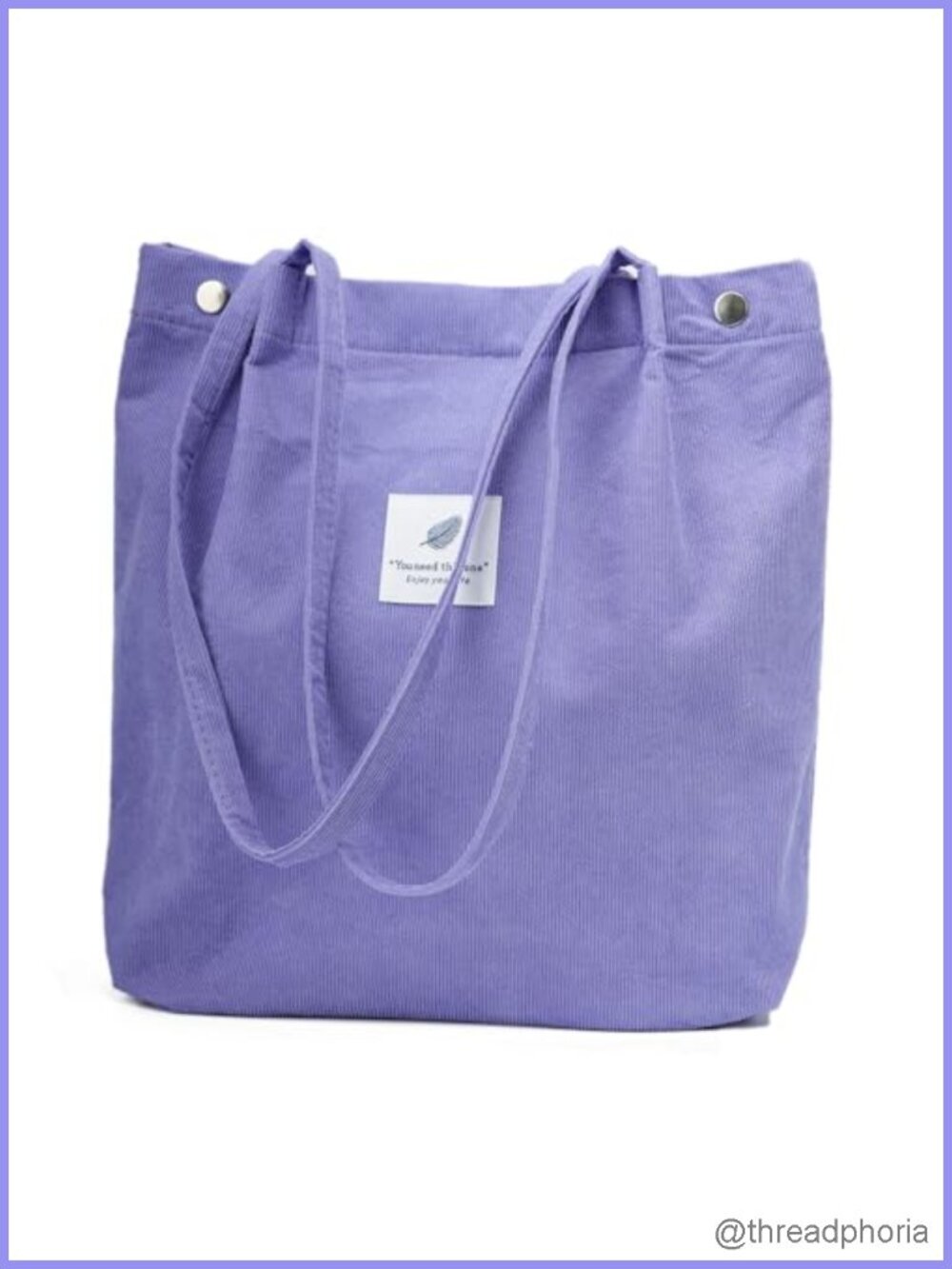 Corduroy Tote Bag Cute Shoulder Bag Inner Pocket Work Beach Travel Shopping